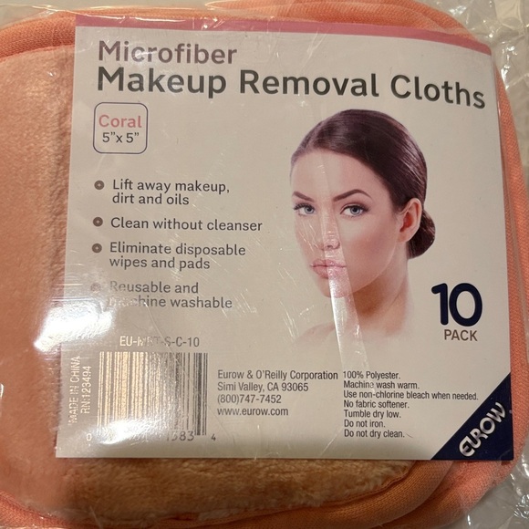 Coral Microfiber Makeup Removal Cloths 10-Pack - Picture 3 of 5